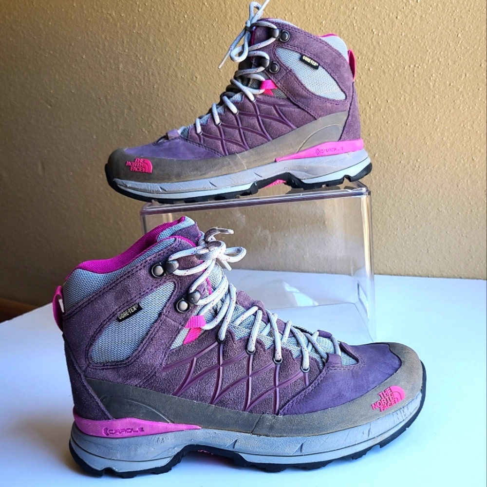The North Face Wreck Mid GTX Pink/Purple Hiking Shoe - Women's Size 7.5
